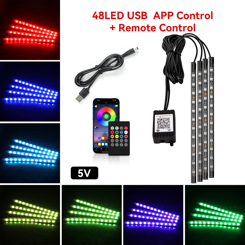 AutoGlow™ Rhythm-Sync Interior Footwell Lighting Kit