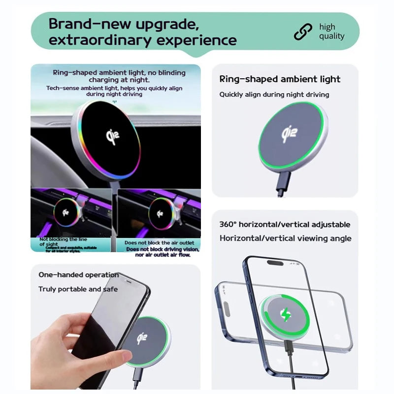 For BMW 2 3 4 5 7 8 series X3X5X6X7 IX G20 G60 G70 G45 G05 G06 G07 G30 F44 Car Magnetic wireless charging phone holder accessory