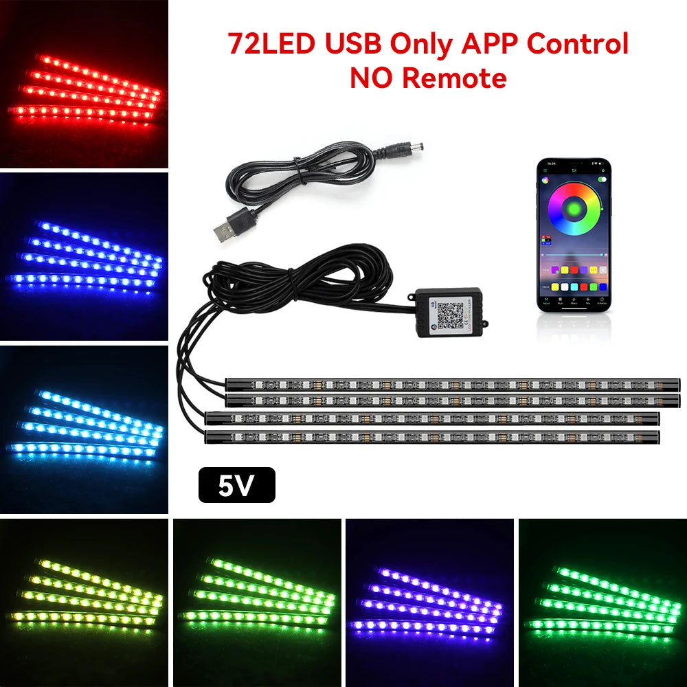 AutoGlow™ Rhythm-Sync Interior Footwell Lighting Kit