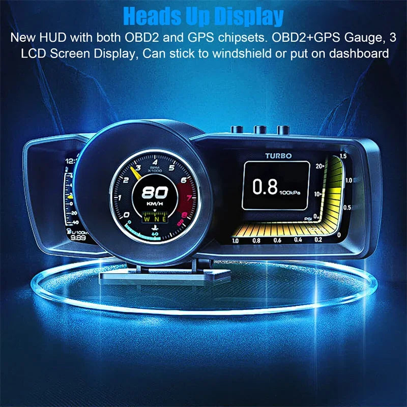 UltraVision Dual Screen HUD – Advanced Car Performance & Speed Display System