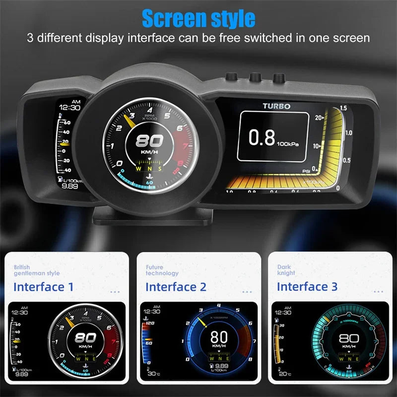 UltraVision Dual Screen HUD – Advanced Car Performance & Speed Display System