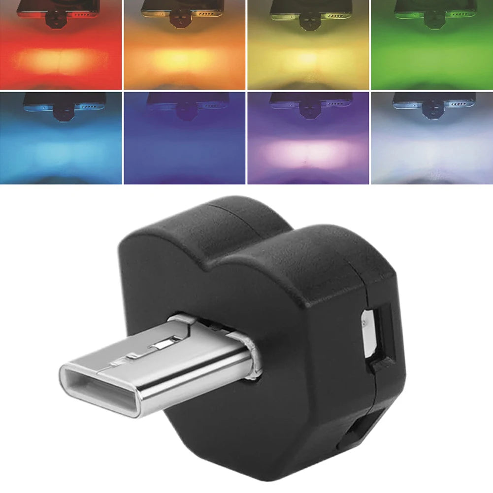 Car Type-C Auto Decorative Lamps Sensing RGB Ambient Night Light Adjustable Direction USB Lamp Vehicle Interior Decoration