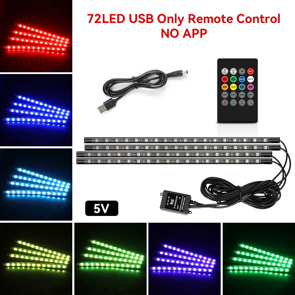 AutoGlow™ Rhythm-Sync Interior Footwell Lighting Kit