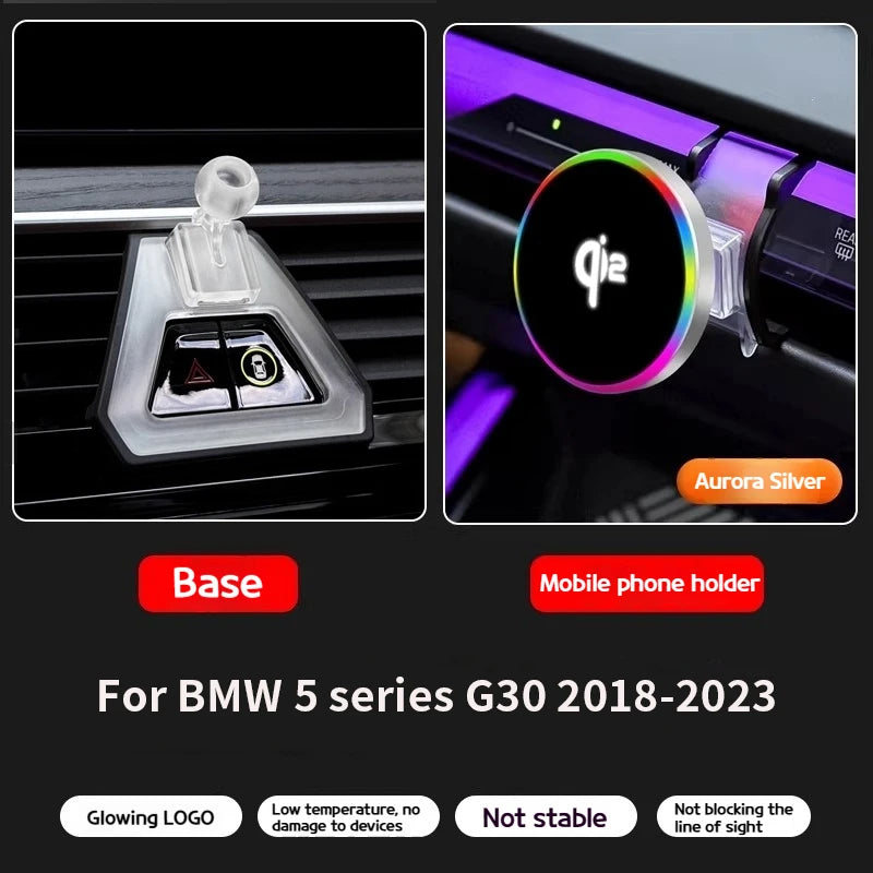 For BMW 2 3 4 5 7 8 series X3X5X6X7 IX G20 G60 G70 G45 G05 G06 G07 G30 F44 Car Magnetic wireless charging phone holder accessory
