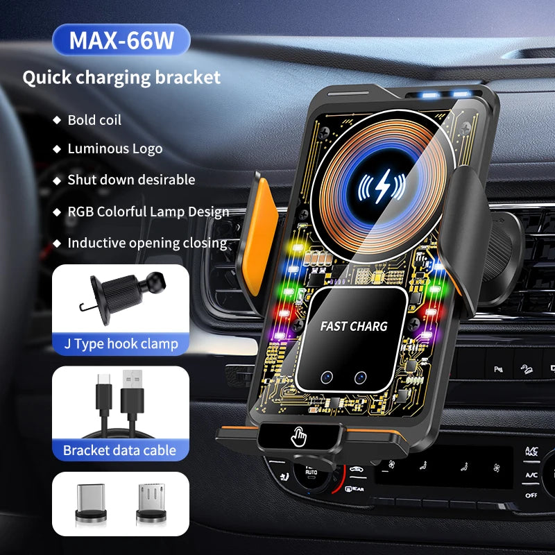 AutoGlow™ Ultra-Charge 66W Hybrid Magnetic & Auto-Clamp Mount