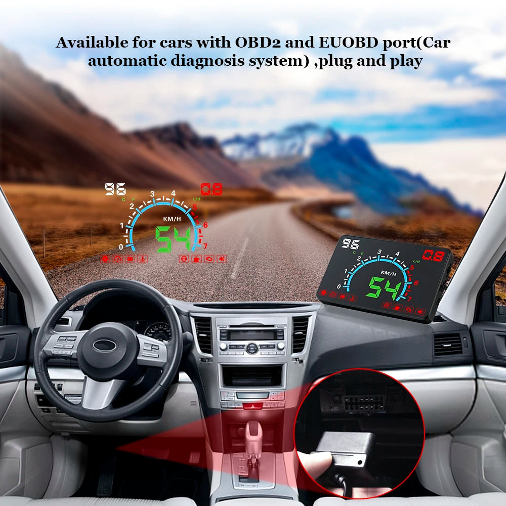 AutoGlow™ Horizon-58 Windshield HUD & Safety Projector