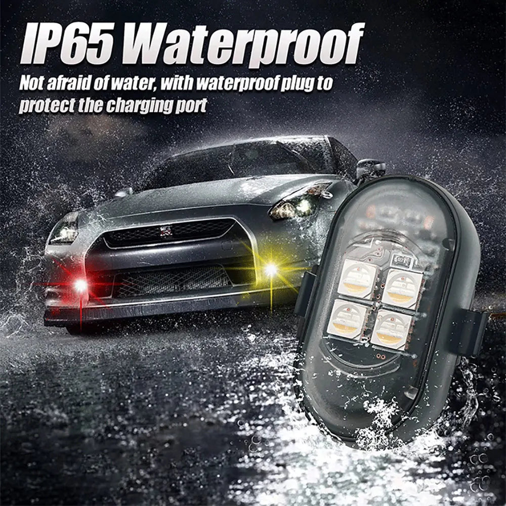Upgrade RGB Car Atmosphere Lights, Larger Battery & Brighter, Type-C Charging Cable, Wireless Remote Multi-Mode for Car Motorcyc