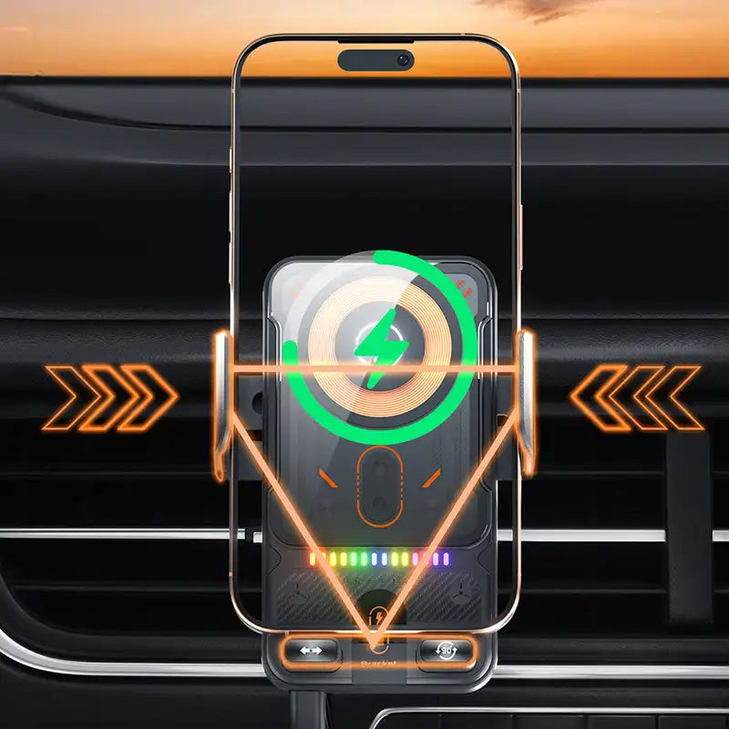 AutoGlow™ Smart-Clamp RGB 15W Wireless Charging Mount