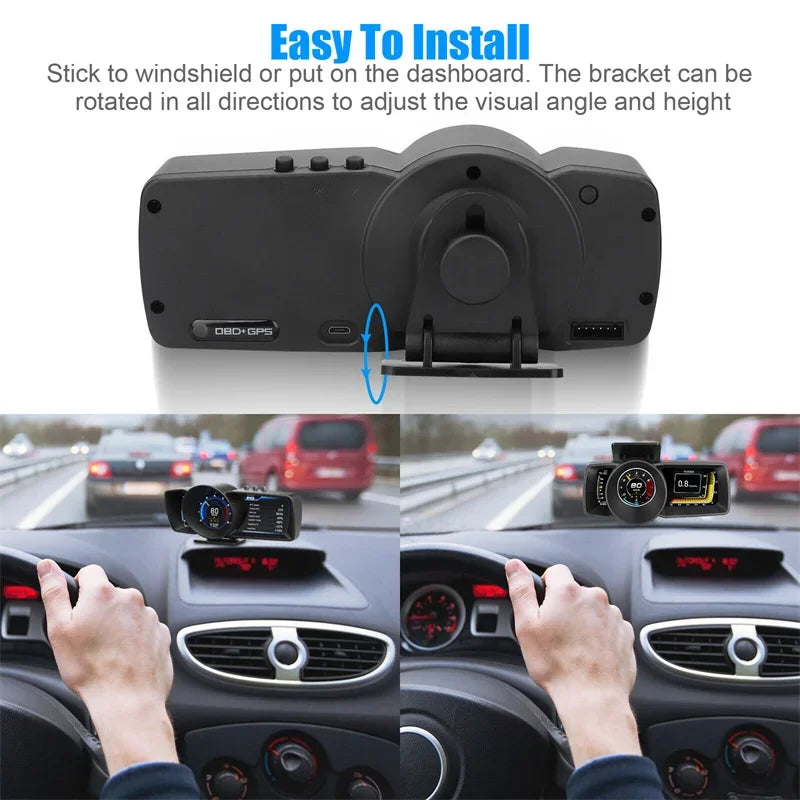 AutoGlow™ Dual-View Smart Dashboard & HUD Computer
