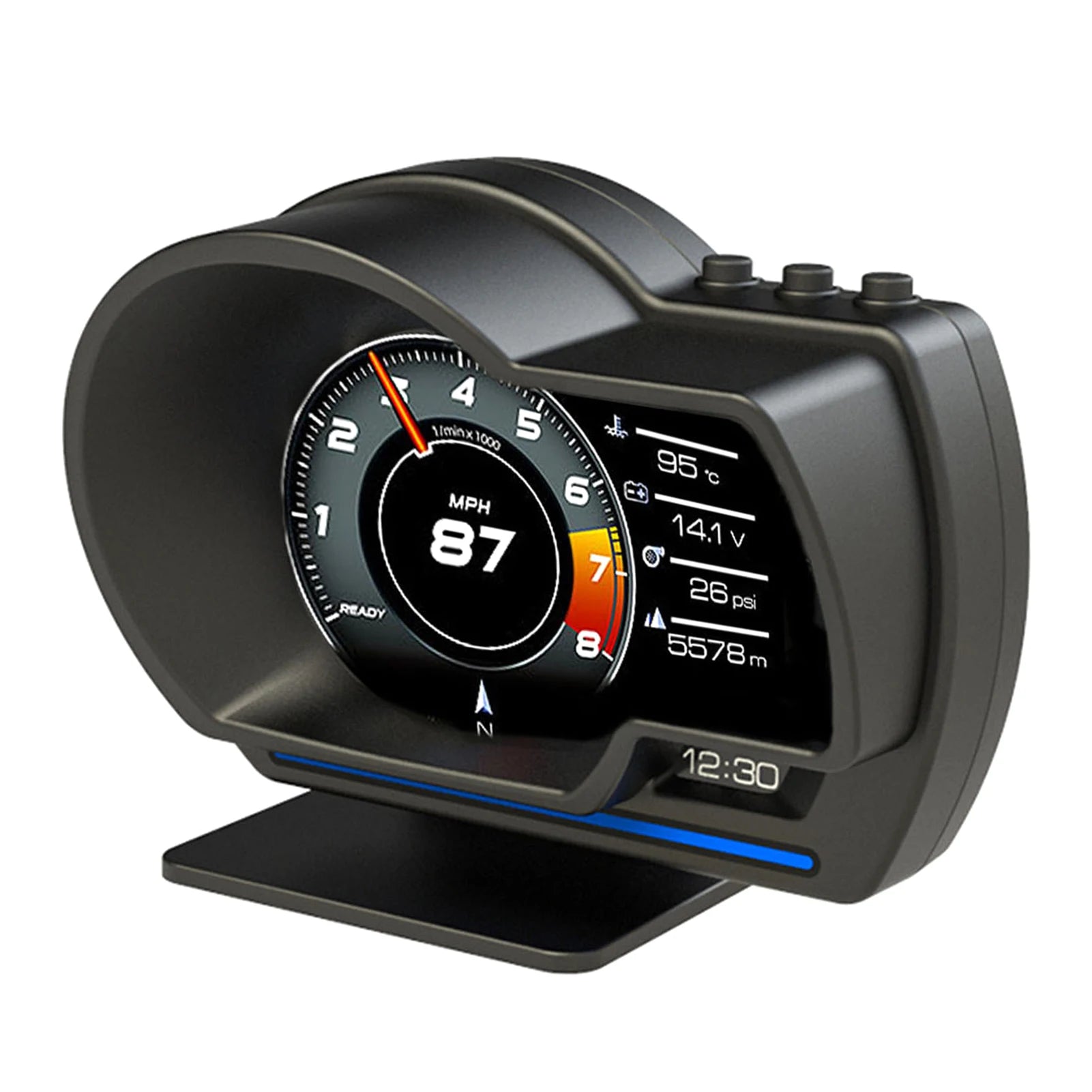 Car Head up Display, Gauge High Definition Speedometer Car Diagnostic Tool OBDⅡ+GPS Smart  OBD Fault Code Elimination