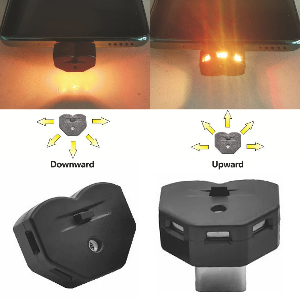 Car Type-C Auto Decorative Lamps Sensing RGB Ambient Night Light Adjustable Direction USB Lamp Vehicle Interior Decoration