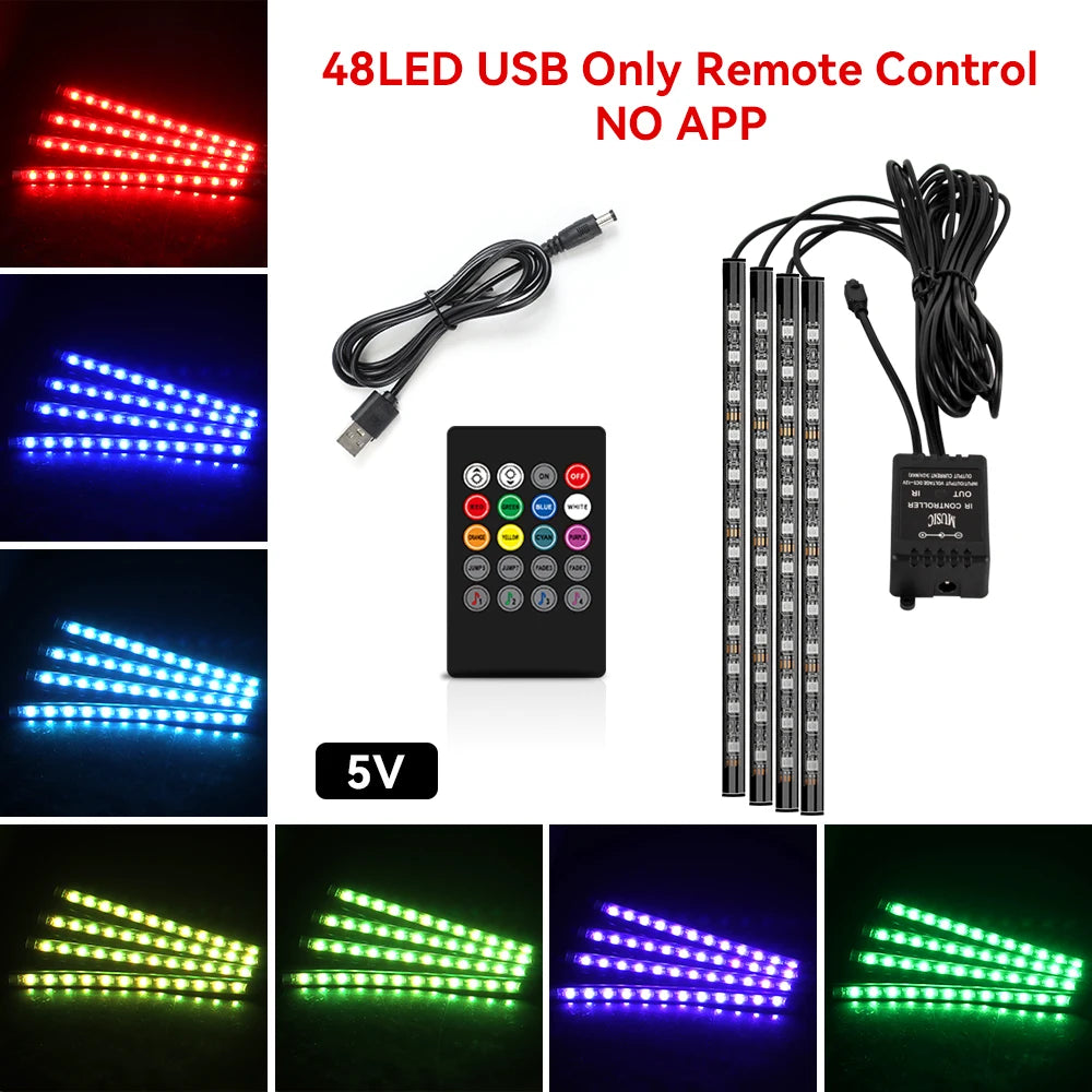 AutoGlow™ Rhythm-Sync Interior Footwell Lighting Kit