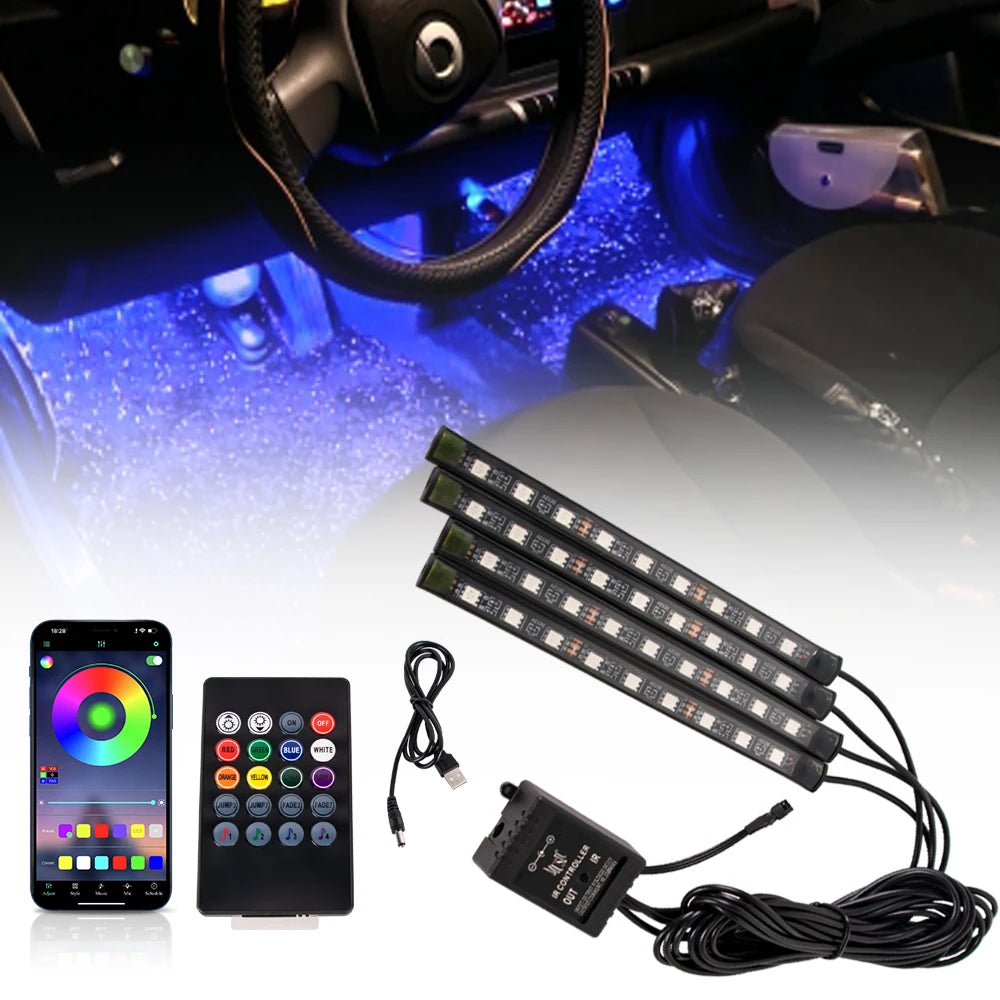 AutoGlow™ Rhythm-Sync Interior Footwell Lighting Kit