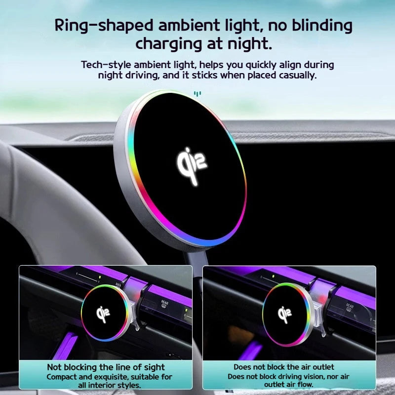 For BMW 2 3 4 5 7 8 series X3X5X6X7 IX G20 G60 G70 G45 G05 G06 G07 G30 F44 Car Magnetic wireless charging phone holder accessory
