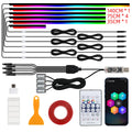 KEVANLY Car Ambient Lights 10 in 1 Footwell Universal RGB Atmosphere Lamps USB APP Remote Cigar Lighter for Tesla Model 3 Y S X