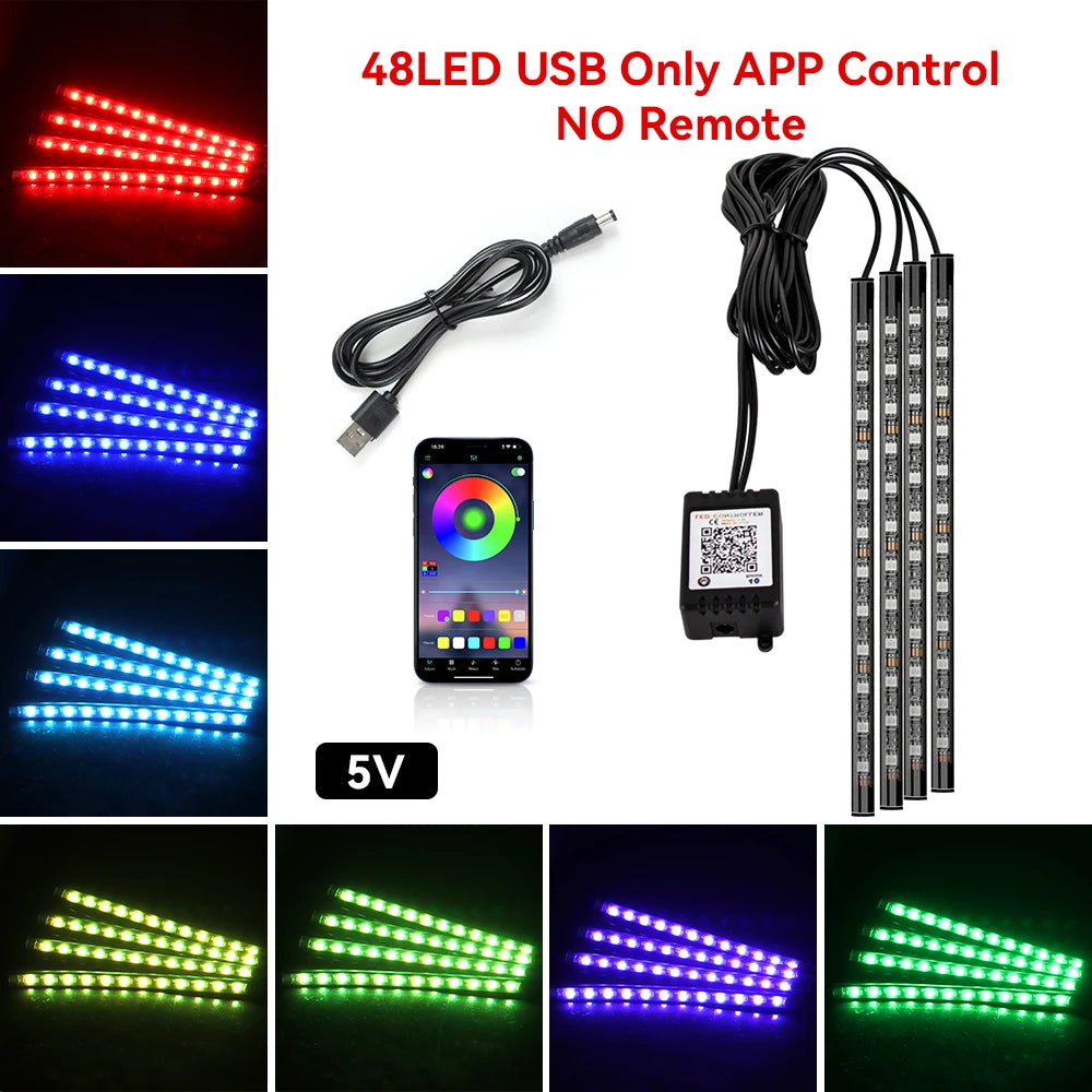 AutoGlow™ Rhythm-Sync Interior Footwell Lighting Kit
