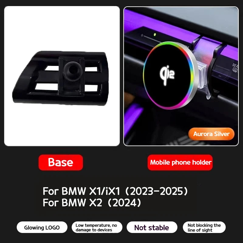 For BMW 2 3 4 5 7 8 series X3X5X6X7 IX G20 G60 G70 G45 G05 G06 G07 G30 F44 Car Magnetic wireless charging phone holder accessory