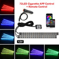 Neon 36 48 72 LED Car Interior Ambient Foot Light Kit Backlight Remote App Music Control Auto RGB Atmosphere Decorative Lamp