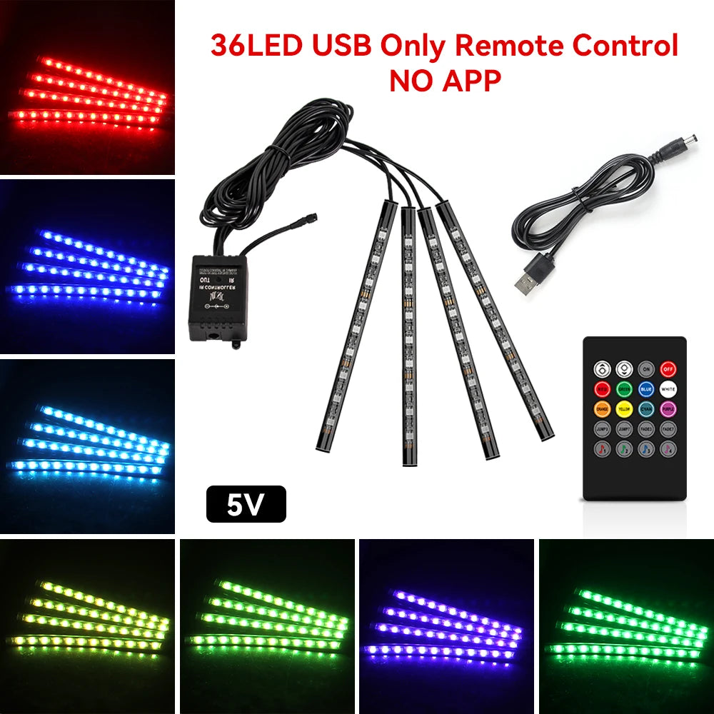 AutoGlow™ Rhythm-Sync Interior Footwell Lighting Kit