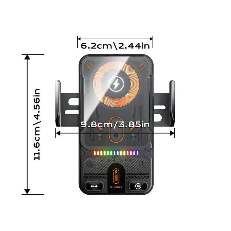 AutoGlow™ Smart-Clamp RGB 15W Wireless Charging Mount