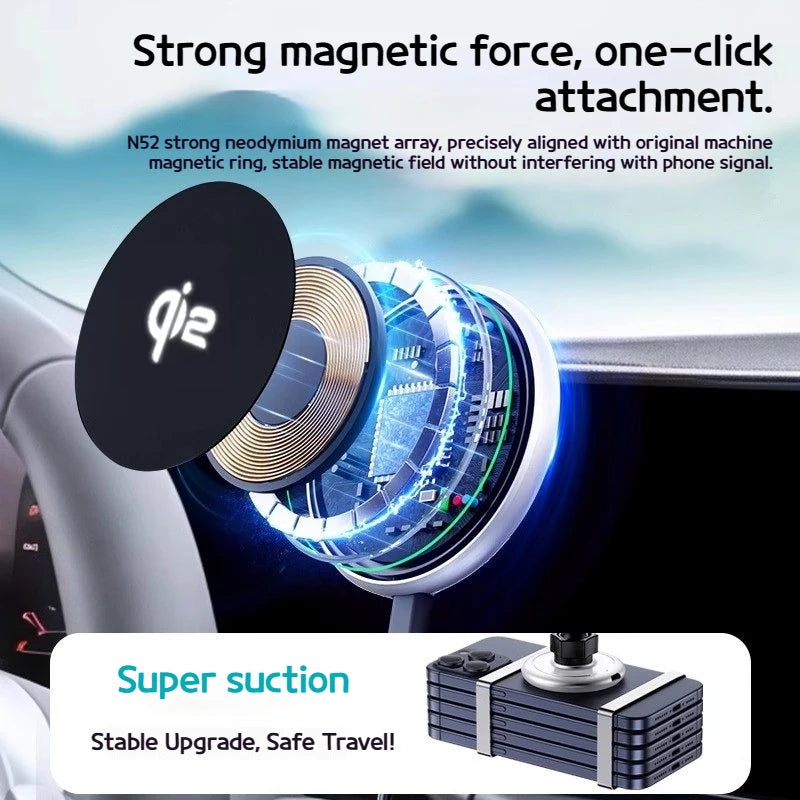 For BMW 2 3 4 5 7 8 series X3X5X6X7 IX G20 G60 G70 G45 G05 G06 G07 G30 F44 Car Magnetic wireless charging phone holder accessory