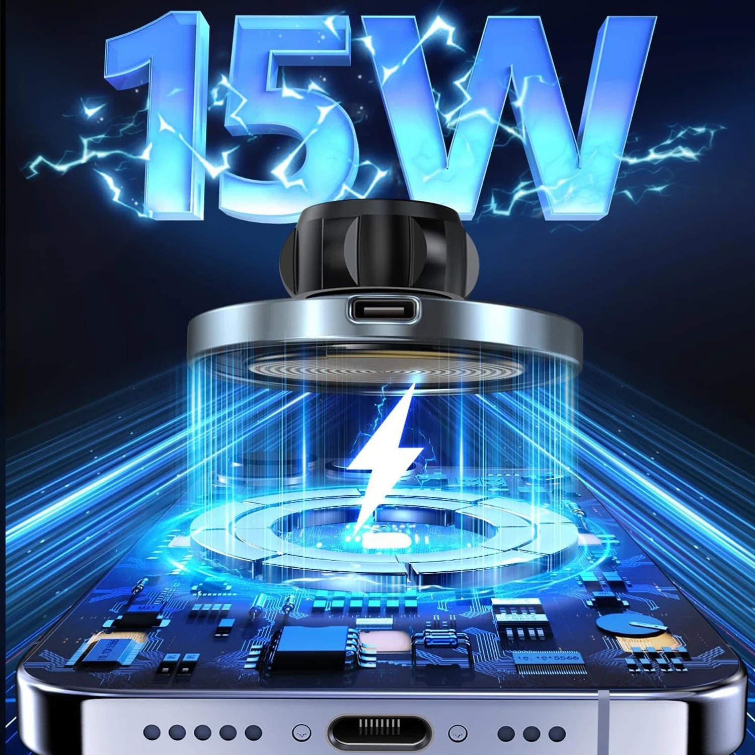 AutoGlow™ Ultra-Hold 15W Magnetic Fast-Charger