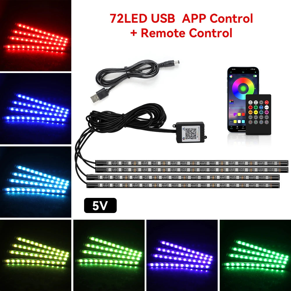 AutoGlow™ Rhythm-Sync Interior Footwell Lighting Kit