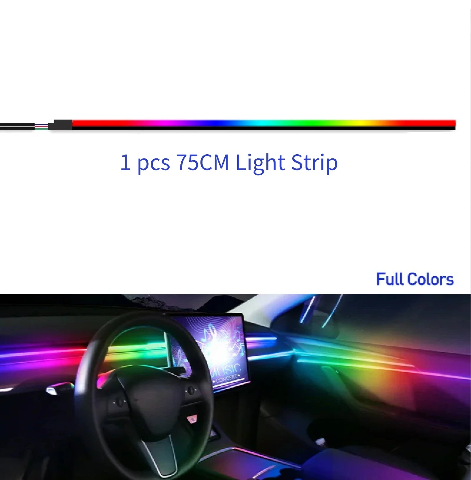 For 18In1 LED Strip Car Ambient Lights accessories Full Color Interior Acrylic Strip Light Guide Fiber Optic Interior light