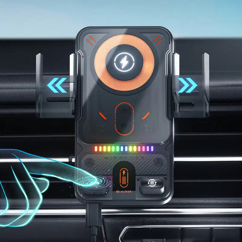 AutoGlow™ Smart-Clamp RGB 15W Wireless Charging Mount