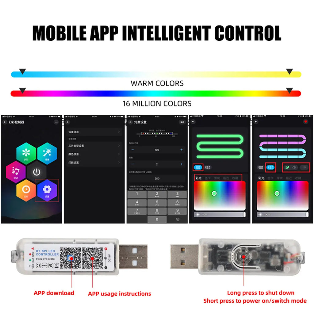 KEVANLY Car Ambient Lights 10 in 1 Footwell Universal RGB Atmosphere Lamps USB APP Remote Cigar Lighter for Tesla Model 3 Y S X