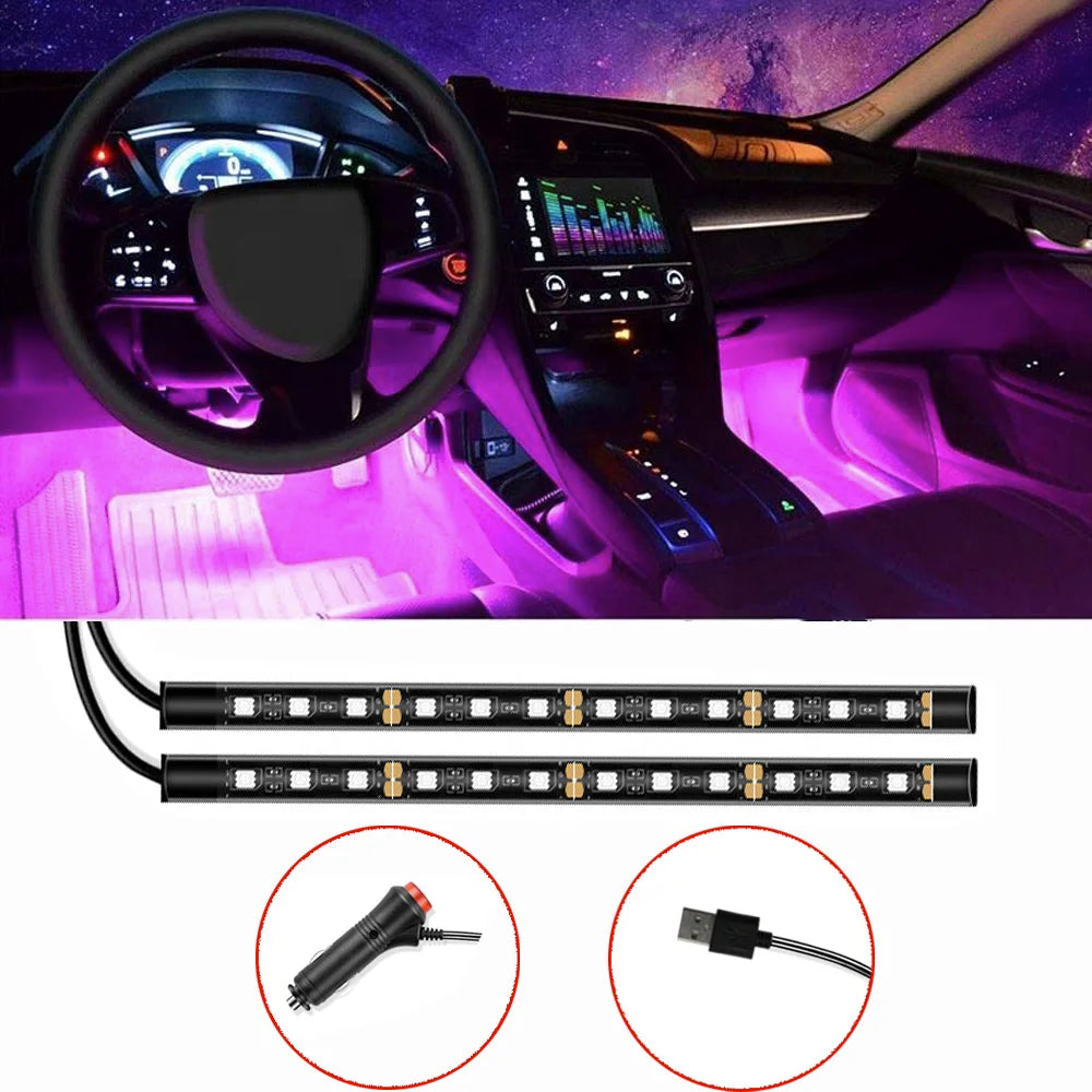 AutoGlow™ USB Stealth-Beam Interior Footwell Lights