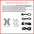 22 In1 Car Acrylic LED Ambient Lamps Universal Colorful Atmosphere Lights Auto Interior Neon Strip App Control 64 RGB  Lighting