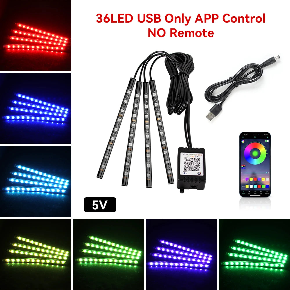 AutoGlow™ Rhythm-Sync Interior Footwell Lighting Kit